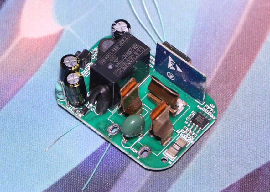 Top of circuit board with wires coming from underneath